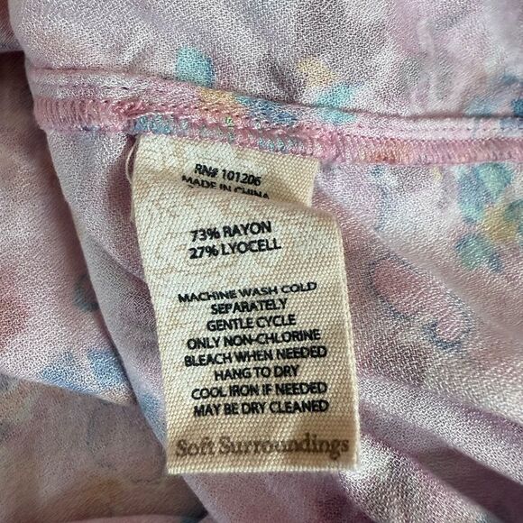 Soft Surroundings Brialla Pink Floral Blouse Top - size XL - Picture 5 of 8